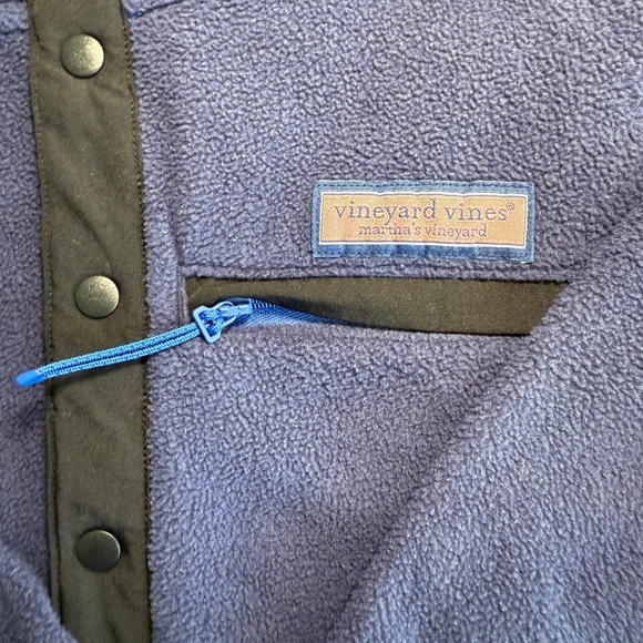 Vineyard Vines Men's Fleece Snap Pullover Sweatshirt Navy Blue Size‎ Medium EUC - Picture 10 of 10
